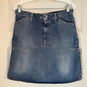 Gap Denim Mini Skirt Women's Size 8 Blue Vtg Y2K Cotton Short Length